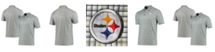 Antigua Men's Gray, Black Pittsburgh Steelers Deliver Button-Down Polo Shirt